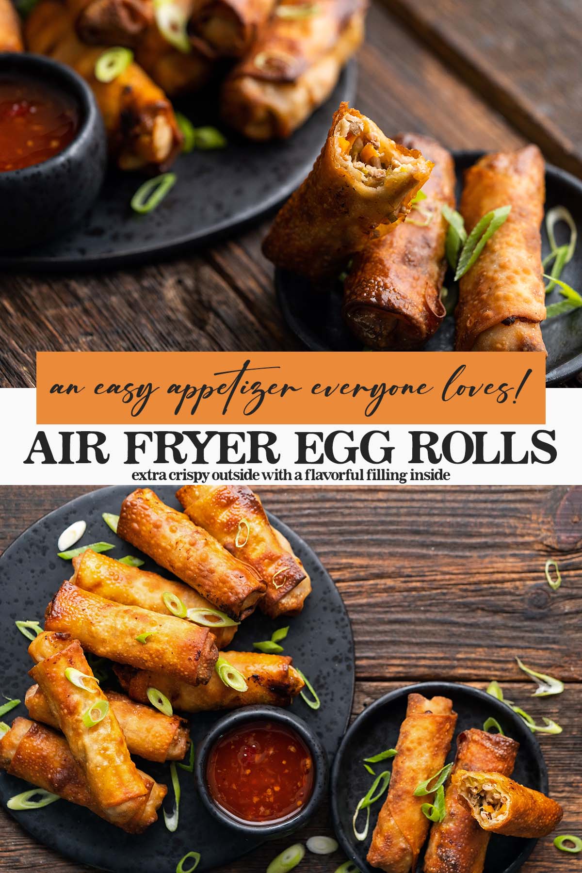 air fryer egg rolls recipe pin