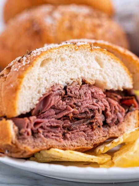 buffalo roast beef on Weck sandwich recipe featured image