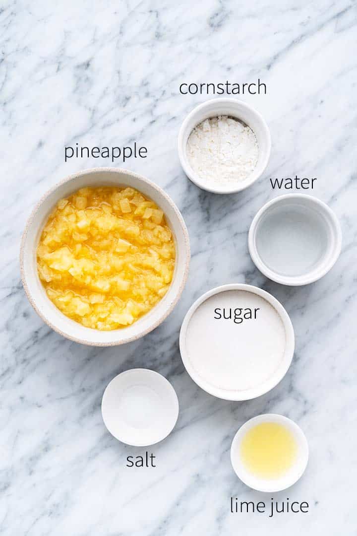 ingredients for pineapple pie filling