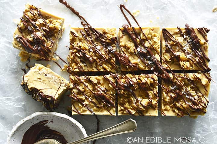 no bake bars with peanut butter filling