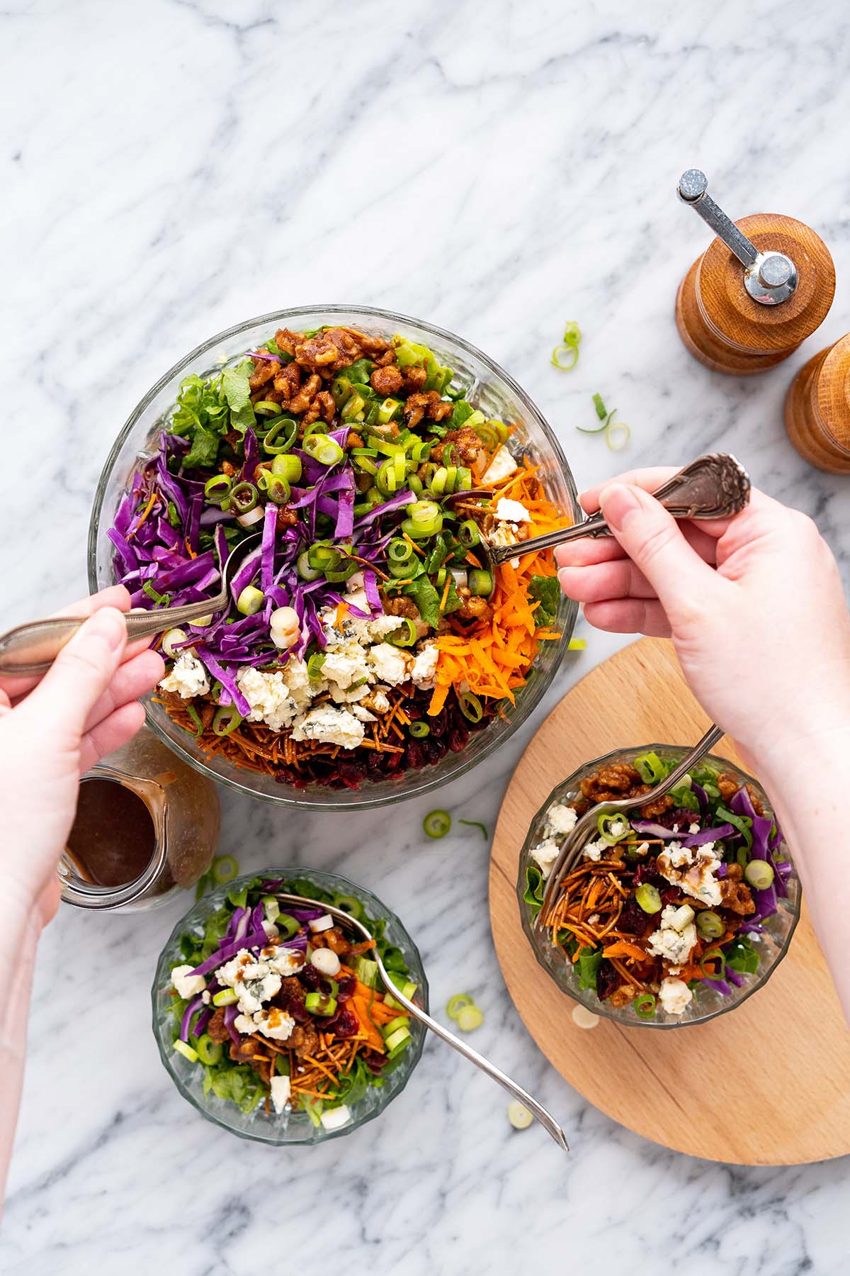 tossing blue cheese chopped salad outback