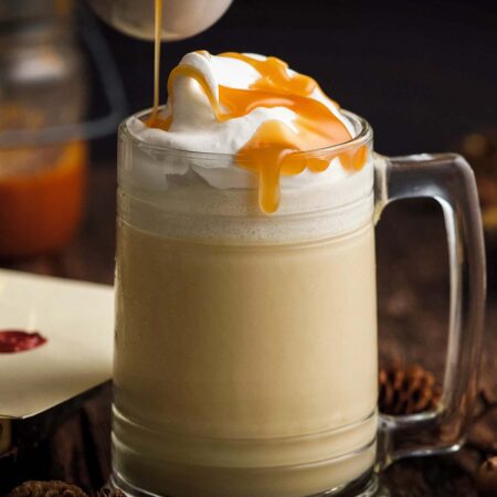butterbeer recipe featured image next to hogwarts letter
