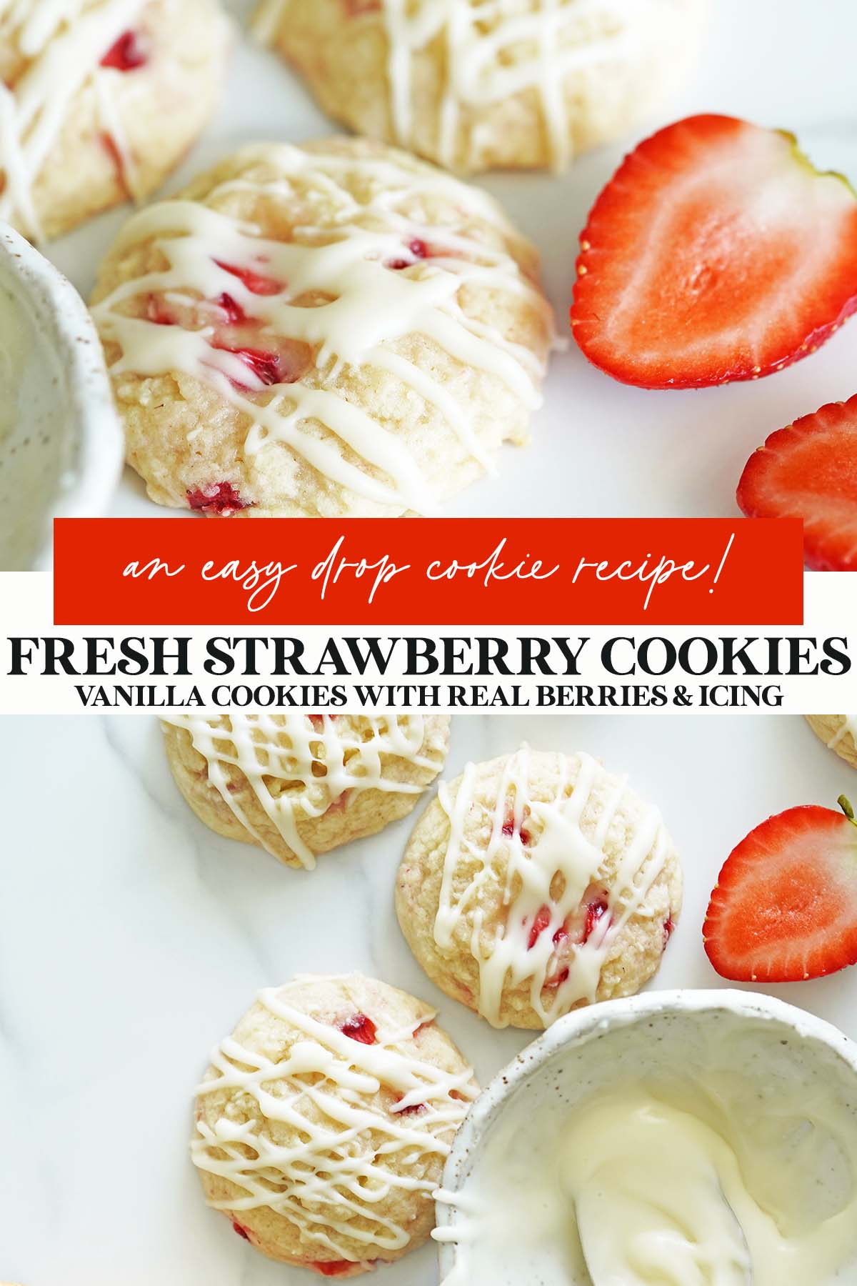fresh strawberry cookies recipe pin