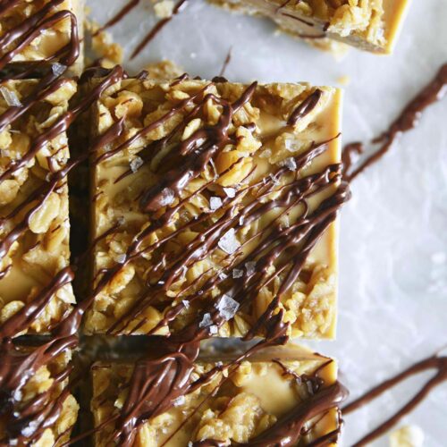 no bake peanut butter oatmeal bars featured image