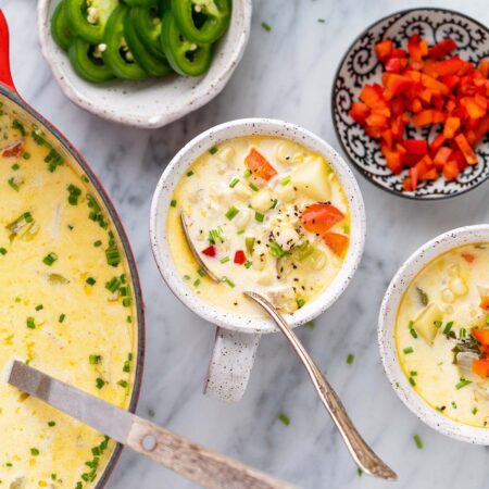 creamy corn chowder recipe featured image