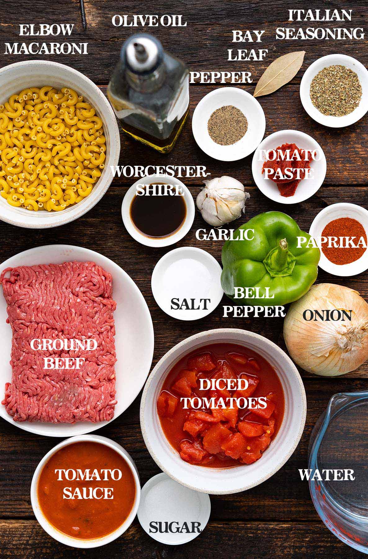 ground beef American goulash ingredients