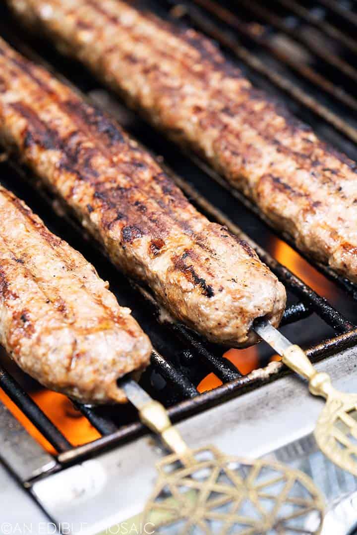 lamb kebabs on grill