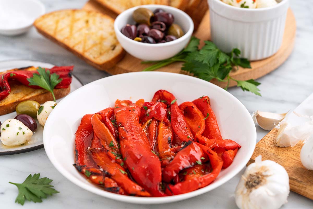 roasted red peppers in oven or grill