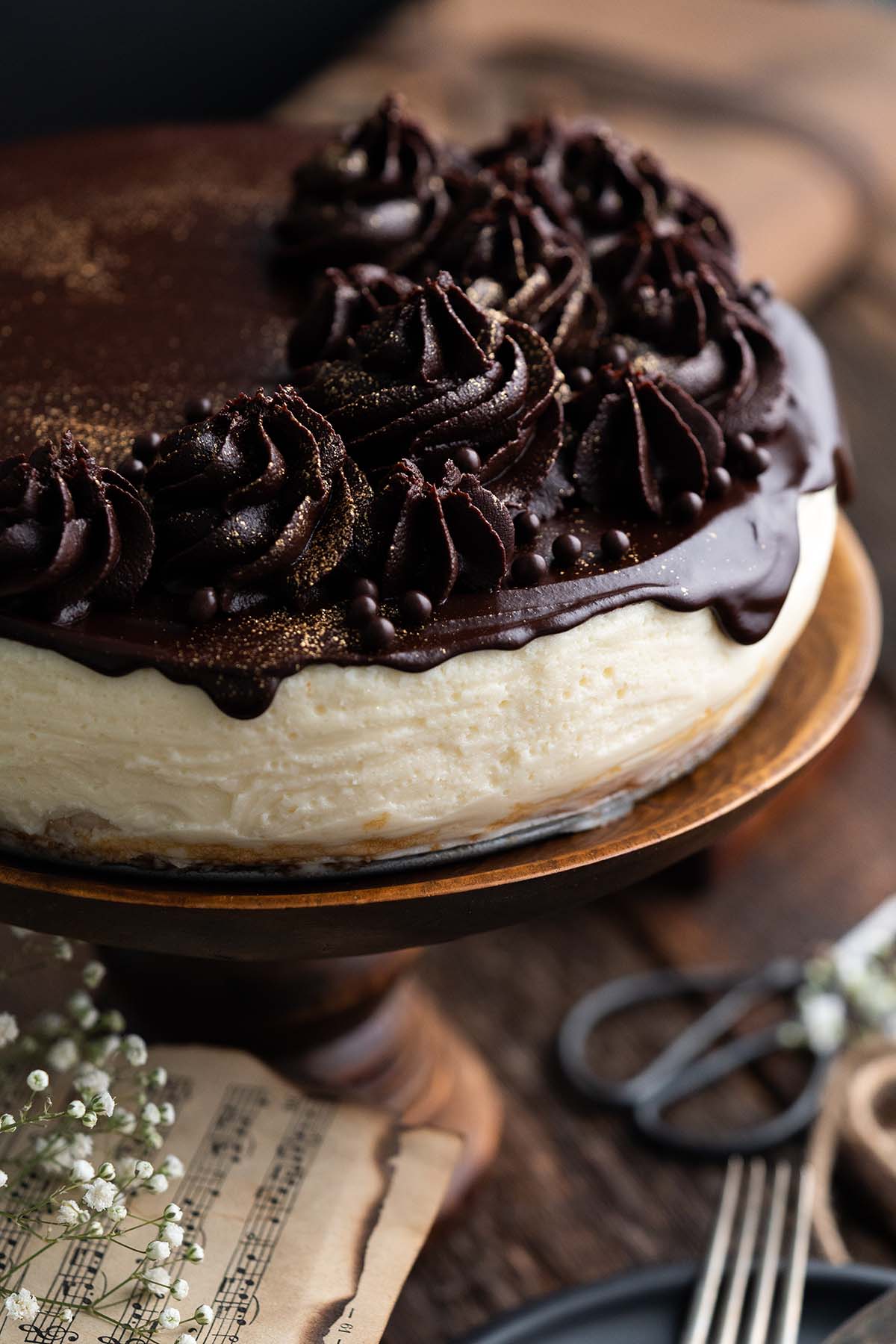 soviet era bird's milk cake with chocolate ganache