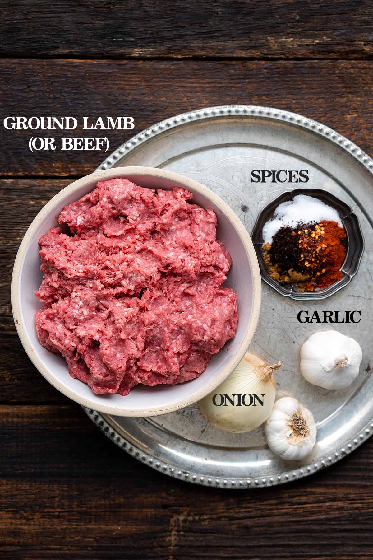 Turkish adana kebab ingredients