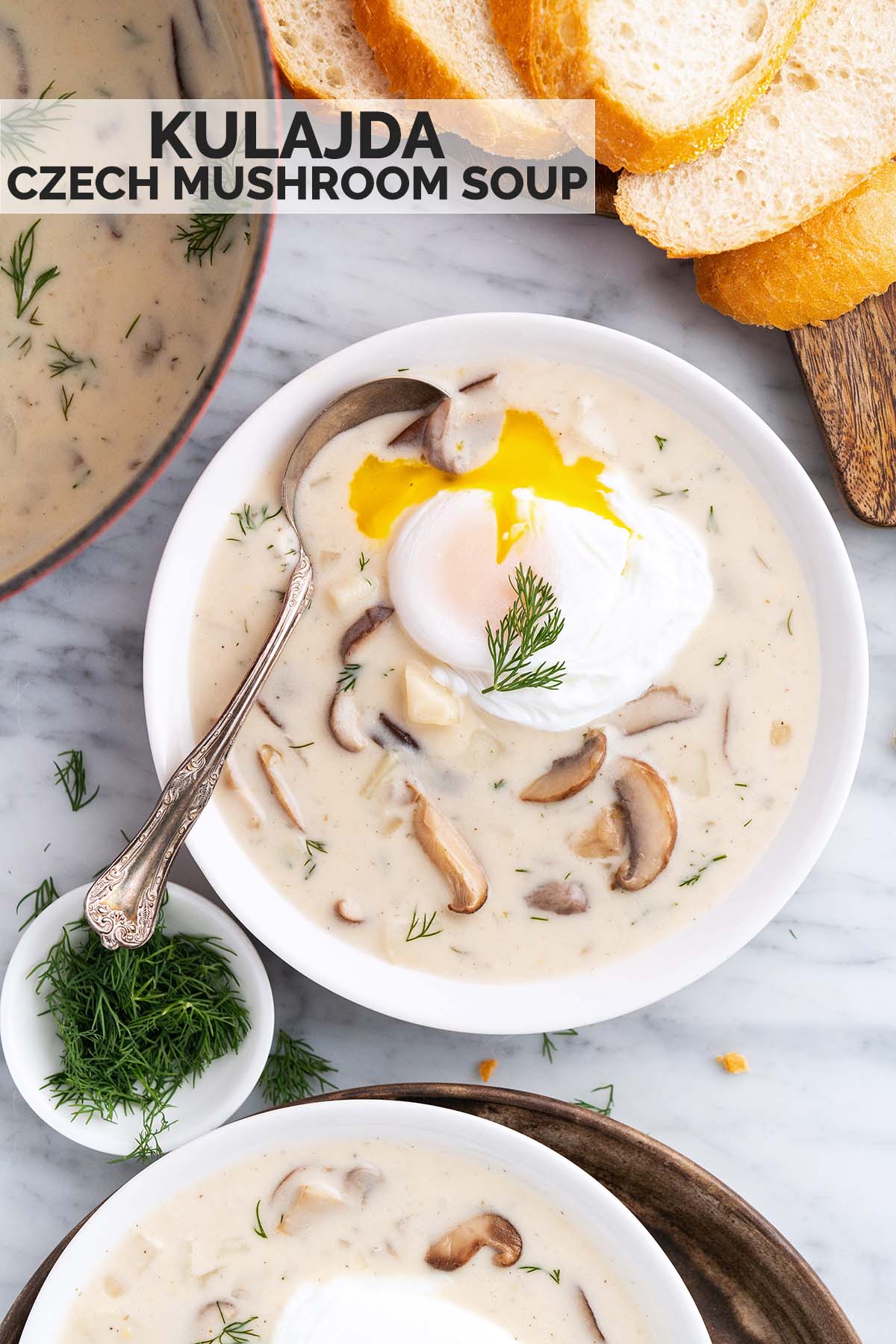 kulajda Czech mushroom soup recipe pin