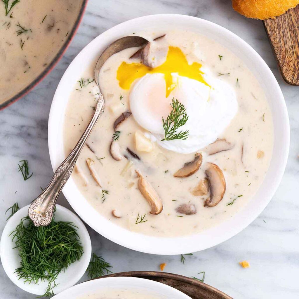 kulajda Czech mushroom soup with dill featured image