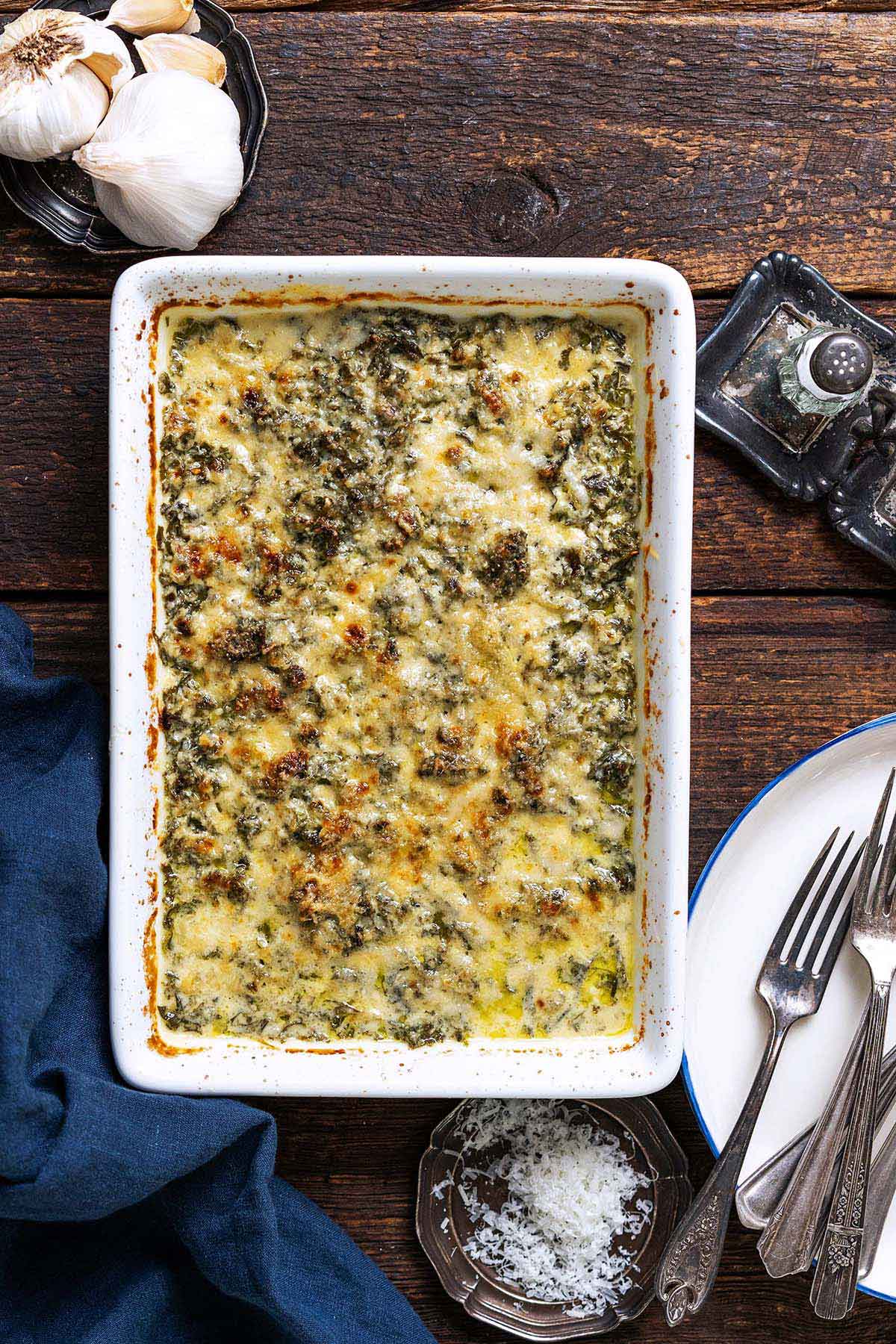 cheesy kale gratin casserole