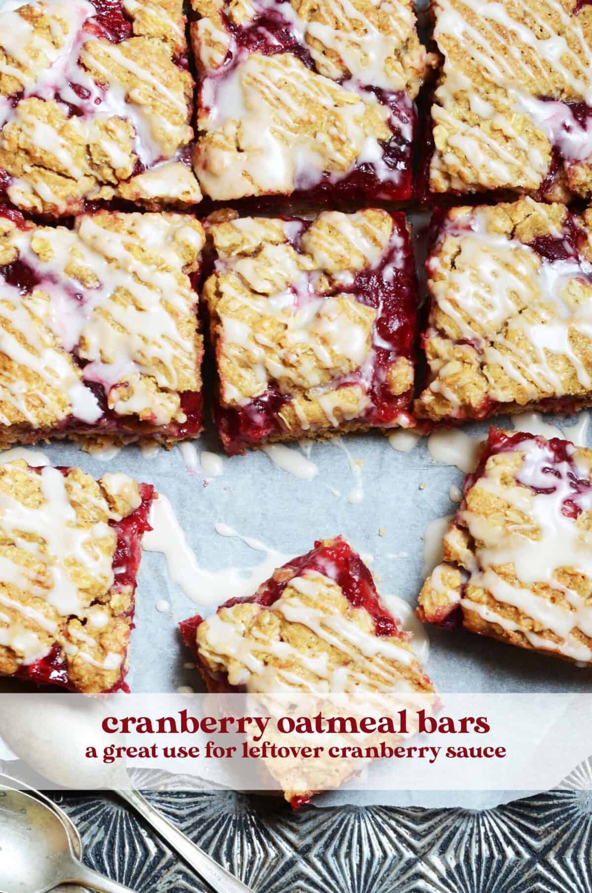 cranberry oatmeal bars recipe graphic