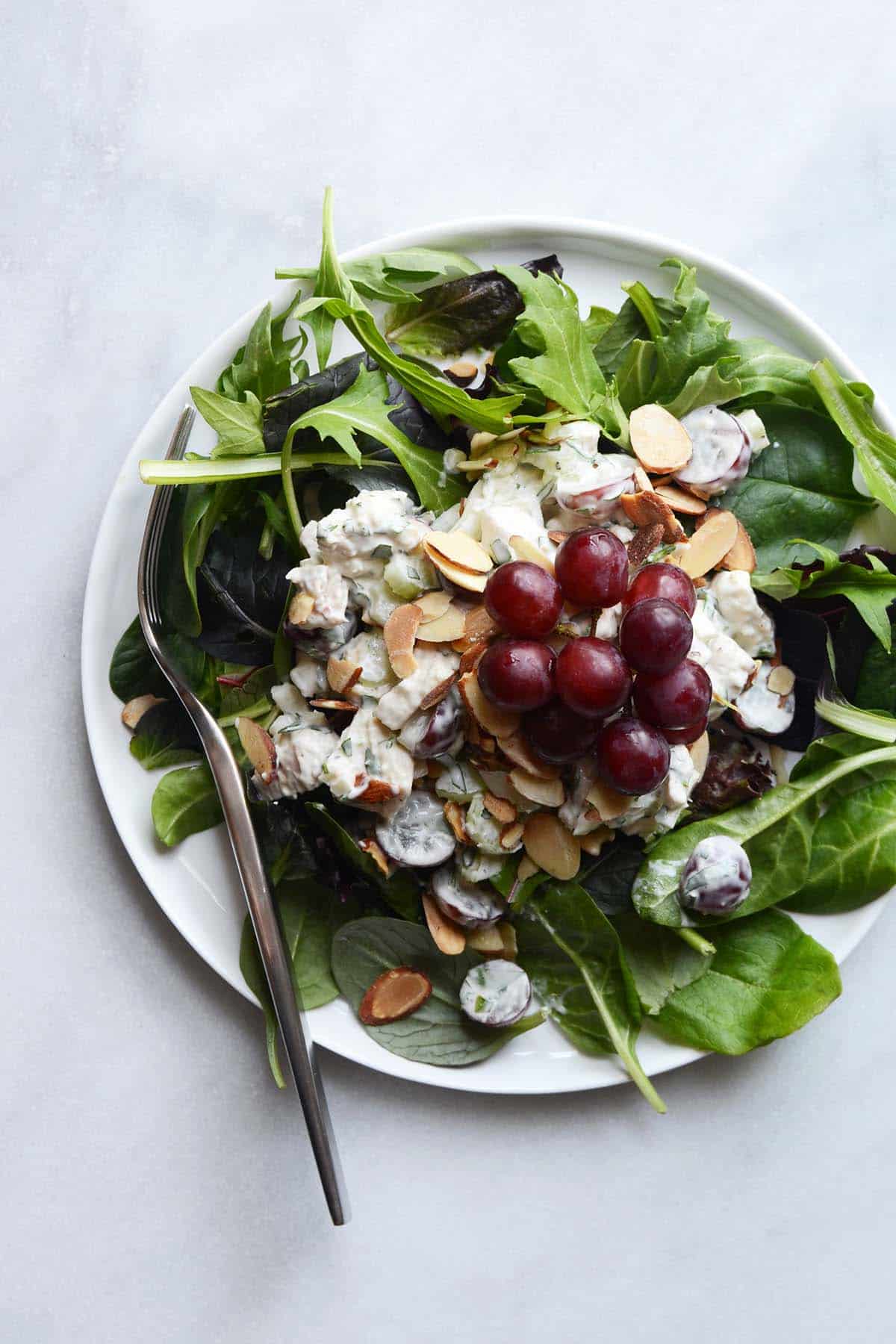creamy leftover chicken salad with grapes