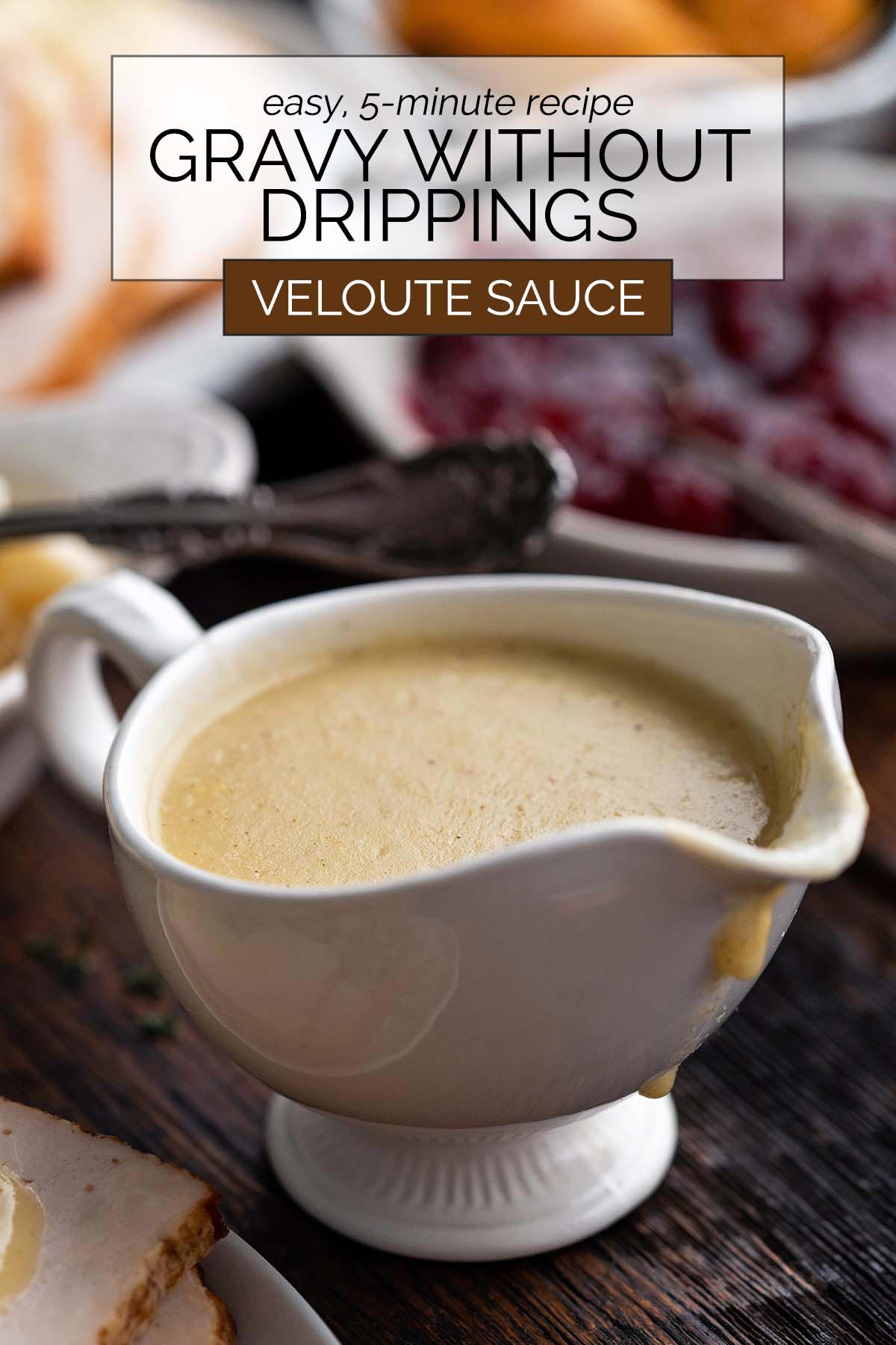 easy 5 minute gravy recipe without drippings pin