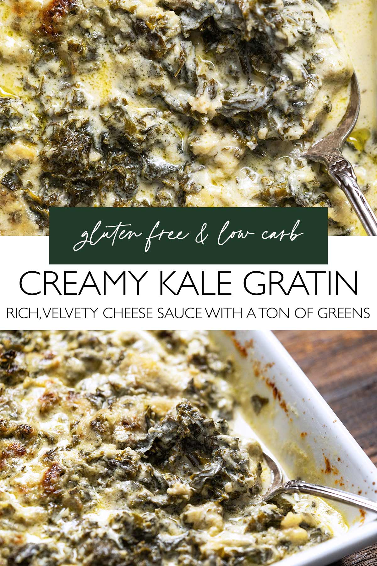 easy kale gratin casserole recipe pin
