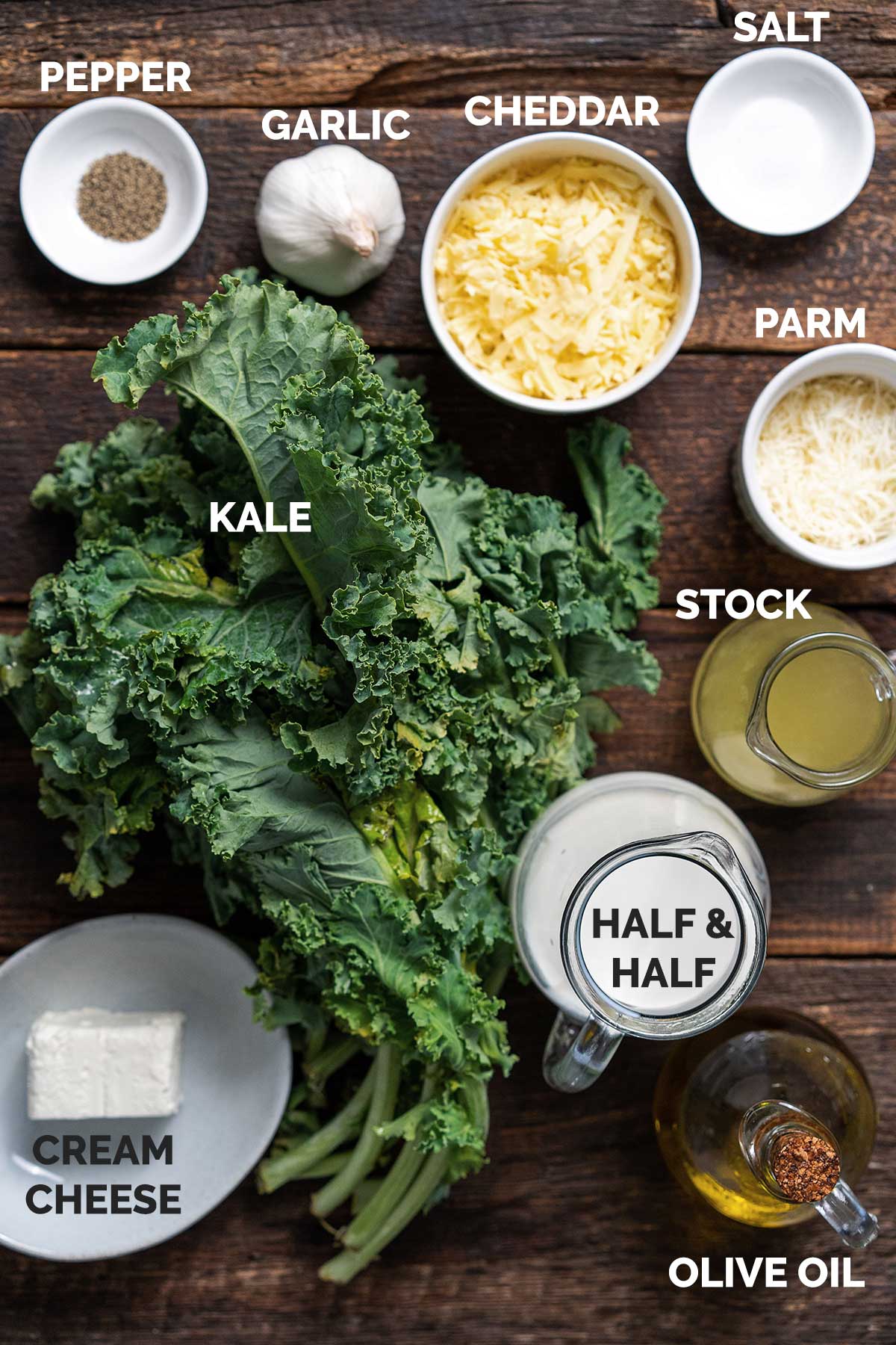 kale gratin ingredients
