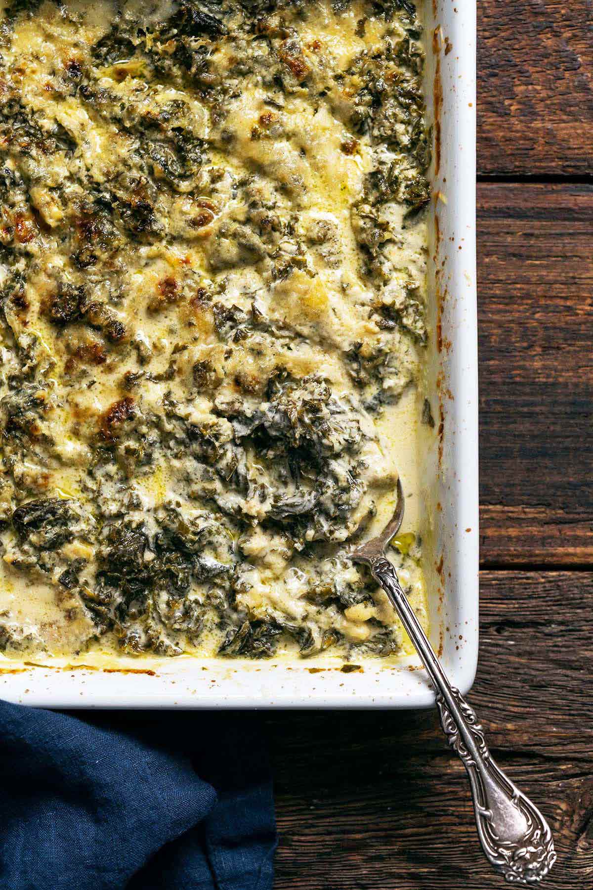 low carb keto cheesy holiday side dish made with kale