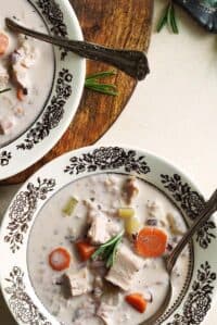 creamy turkey wild rice soup featured image