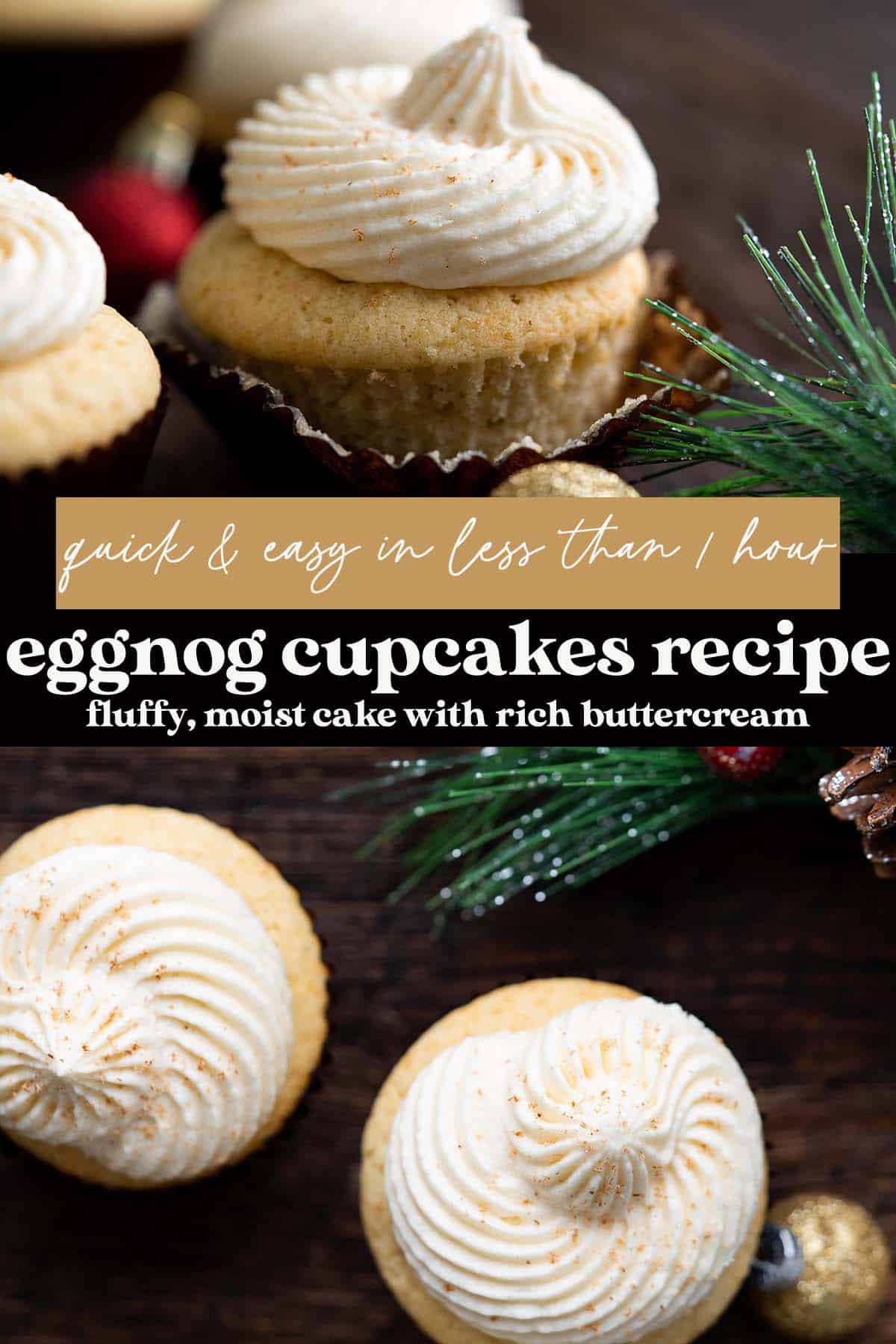 eggnog cupcakes recipe with eggnog frosting pin