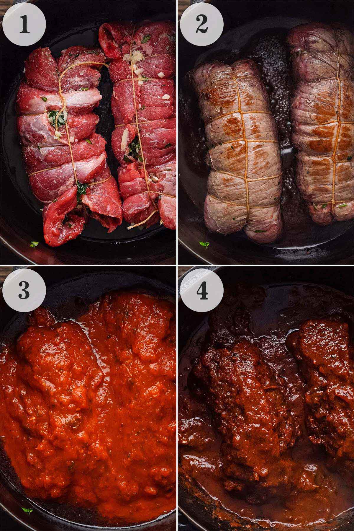 how to cook braciolone or beef braciole