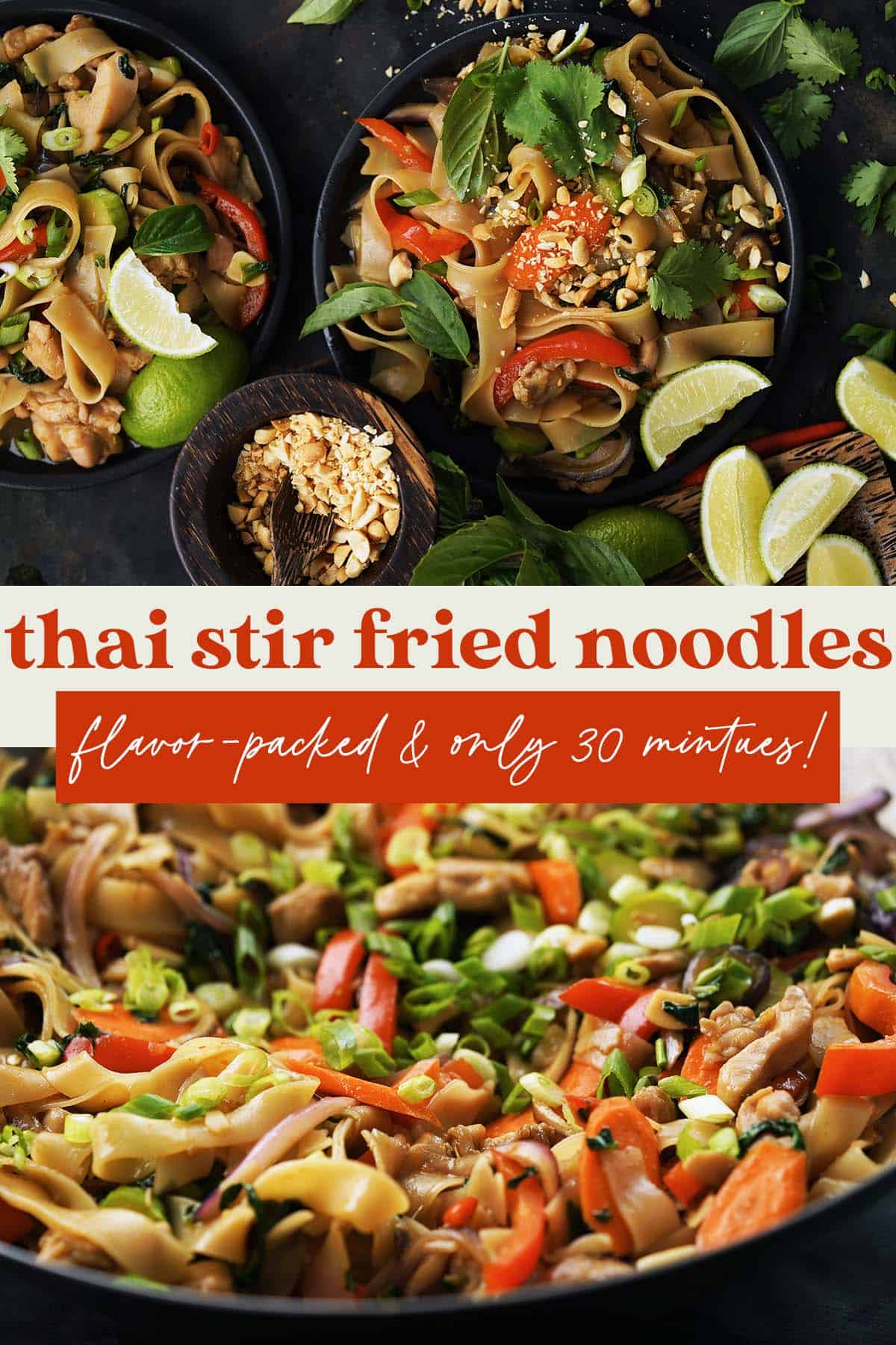thai stir fried noodles recipe pin
