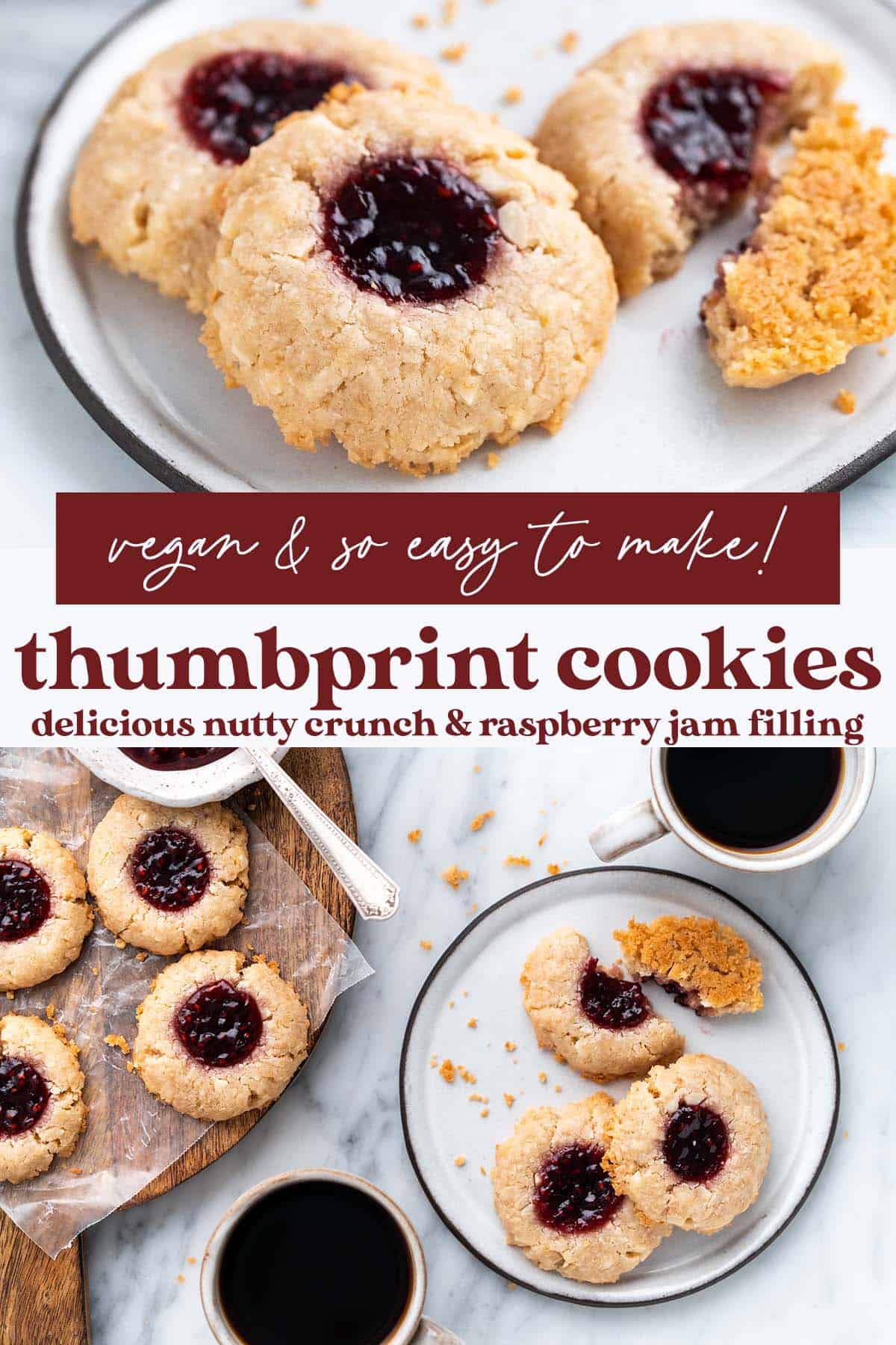 vegan thumbprint cookies recipe pin