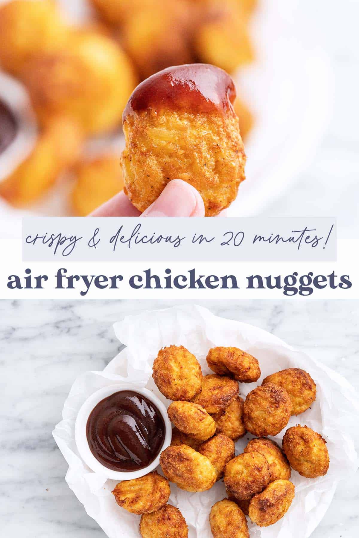 air fryer chicken nuggets recipe pin