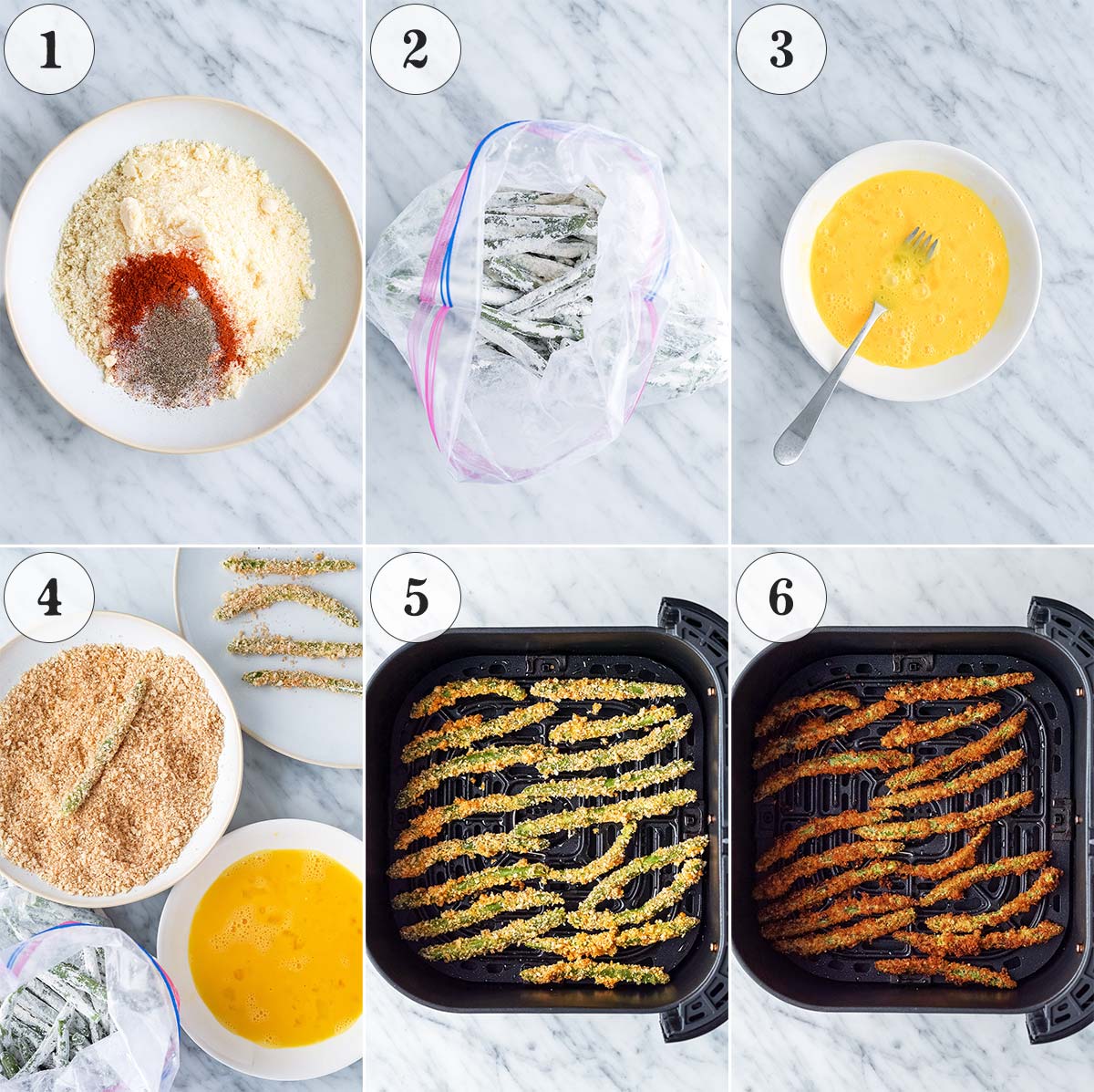 how to make crispy breaded air fryer green bean fries