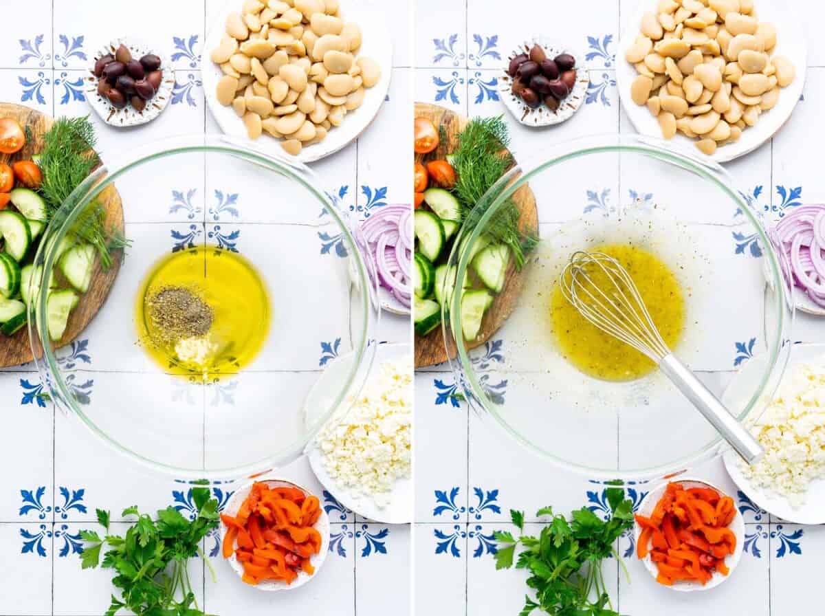 how to make fresh lemon dressing for mediterranean bean salad