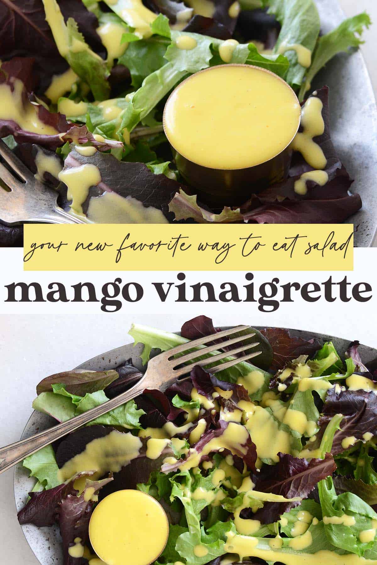 mango vinaigrette recipe pin