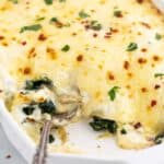 spinach artichoke chicken casserole featured image