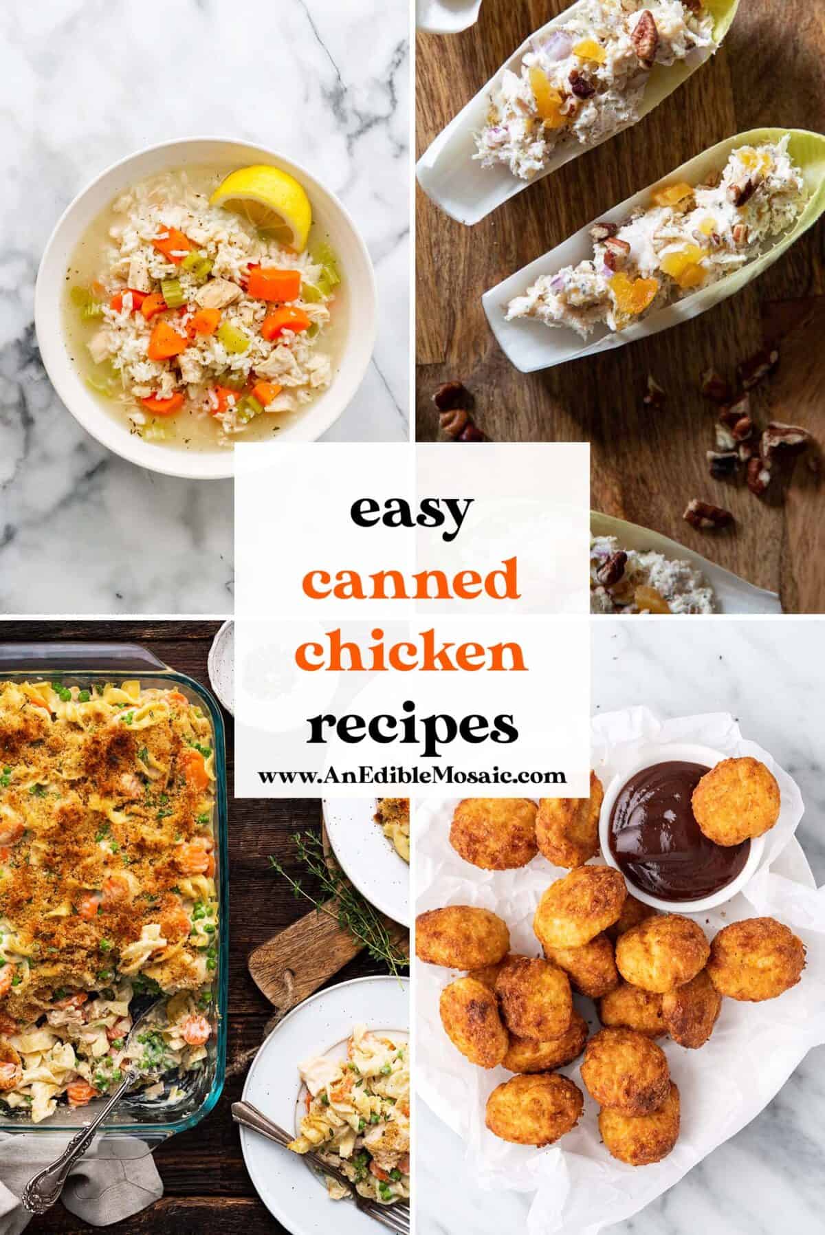 easy canned chicken recipes pin