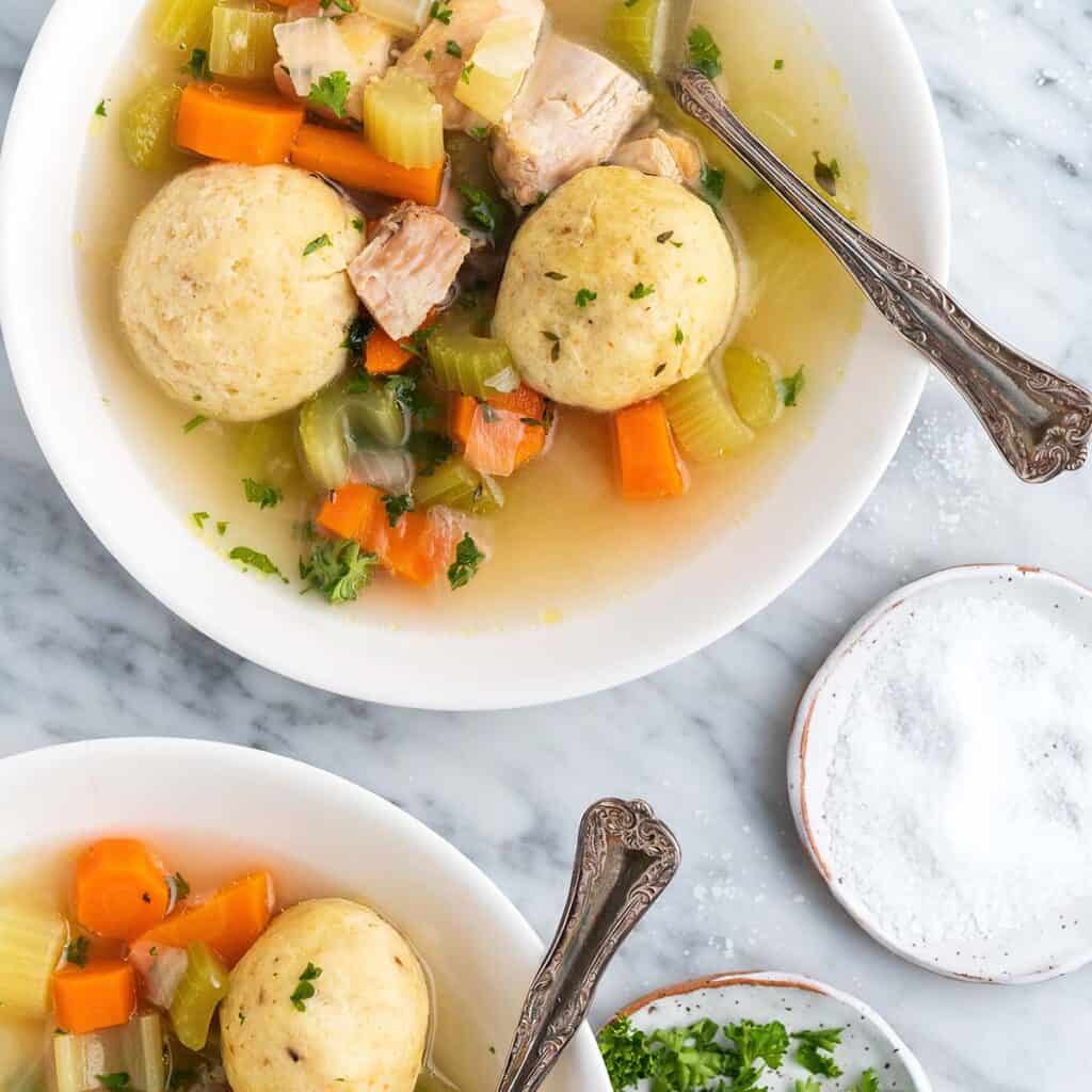 homemade matzo ball soup featured image