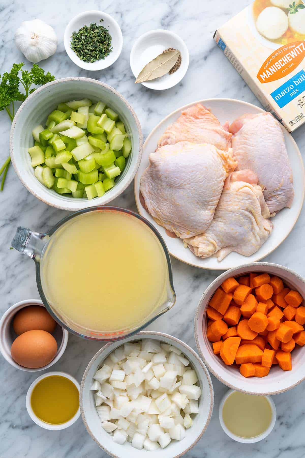 ingredients in chicken matzo ball soup with manischewitz box mix