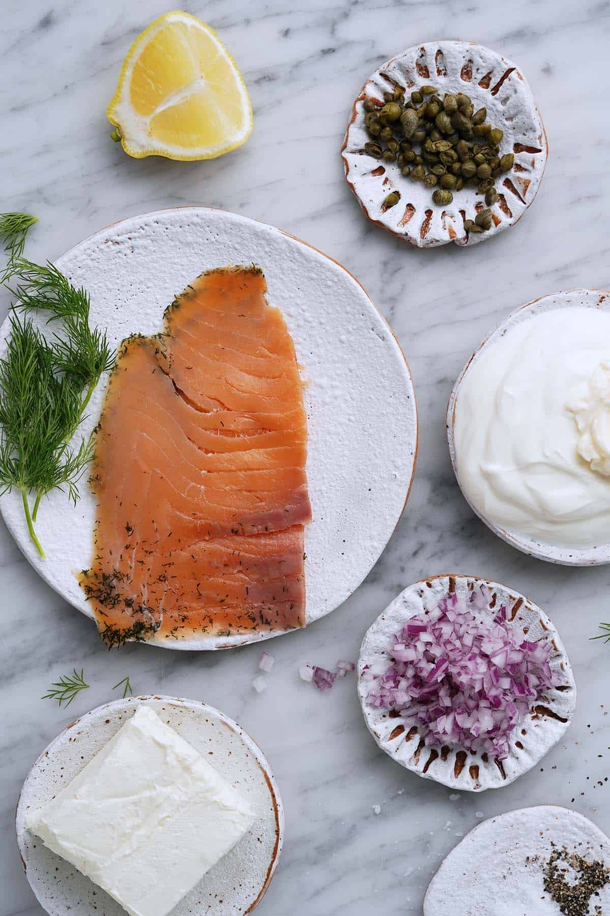 ingredients in easy smoked salmon spread