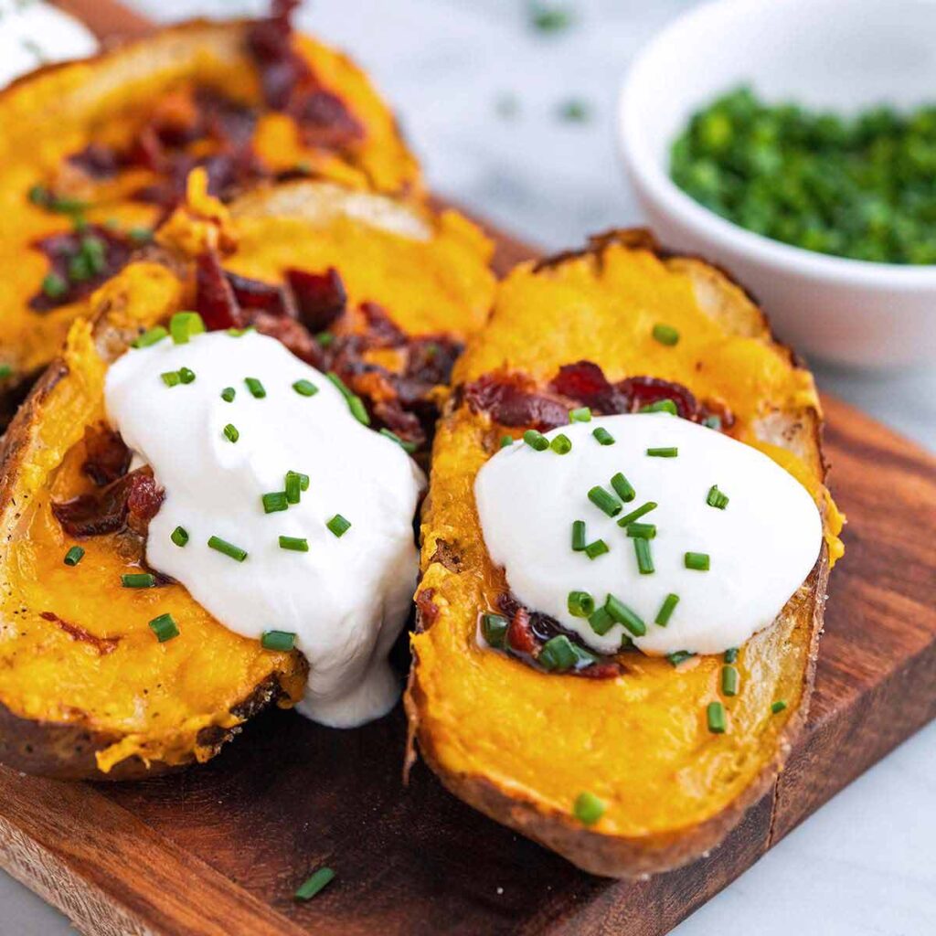 air fryer potato skins recipe featured image