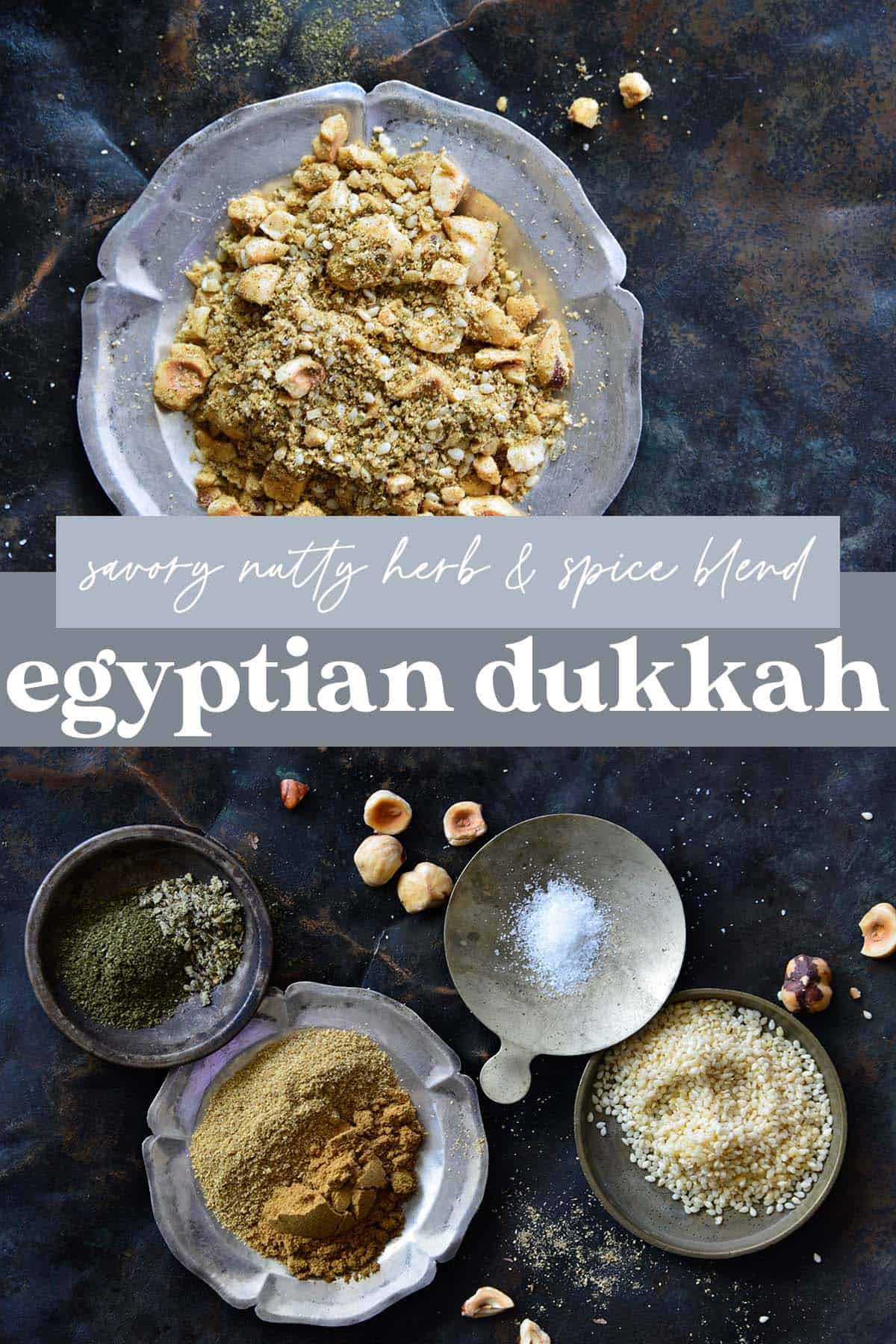 egyptian dukkah spice mix recipe pin