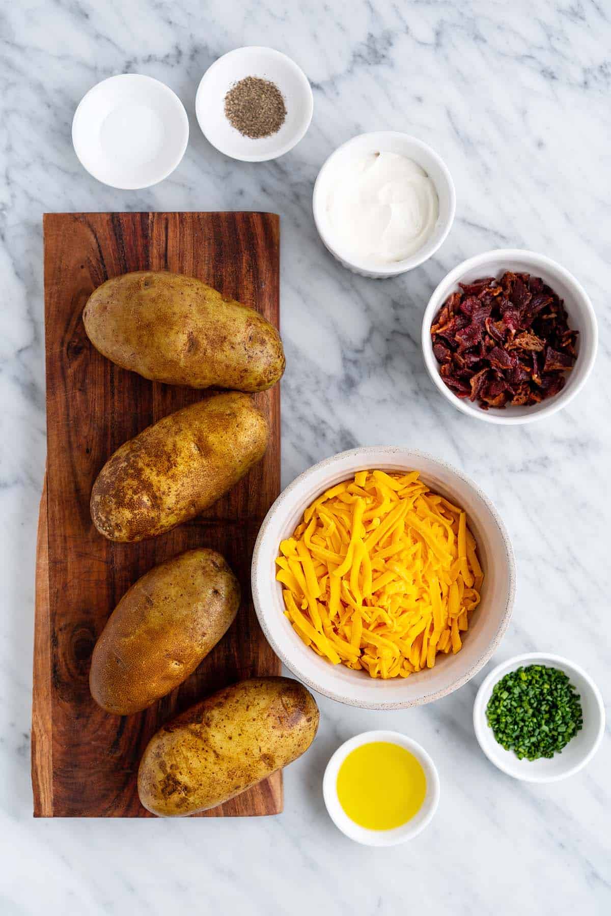 ingredients for loaded air fryer potato skins