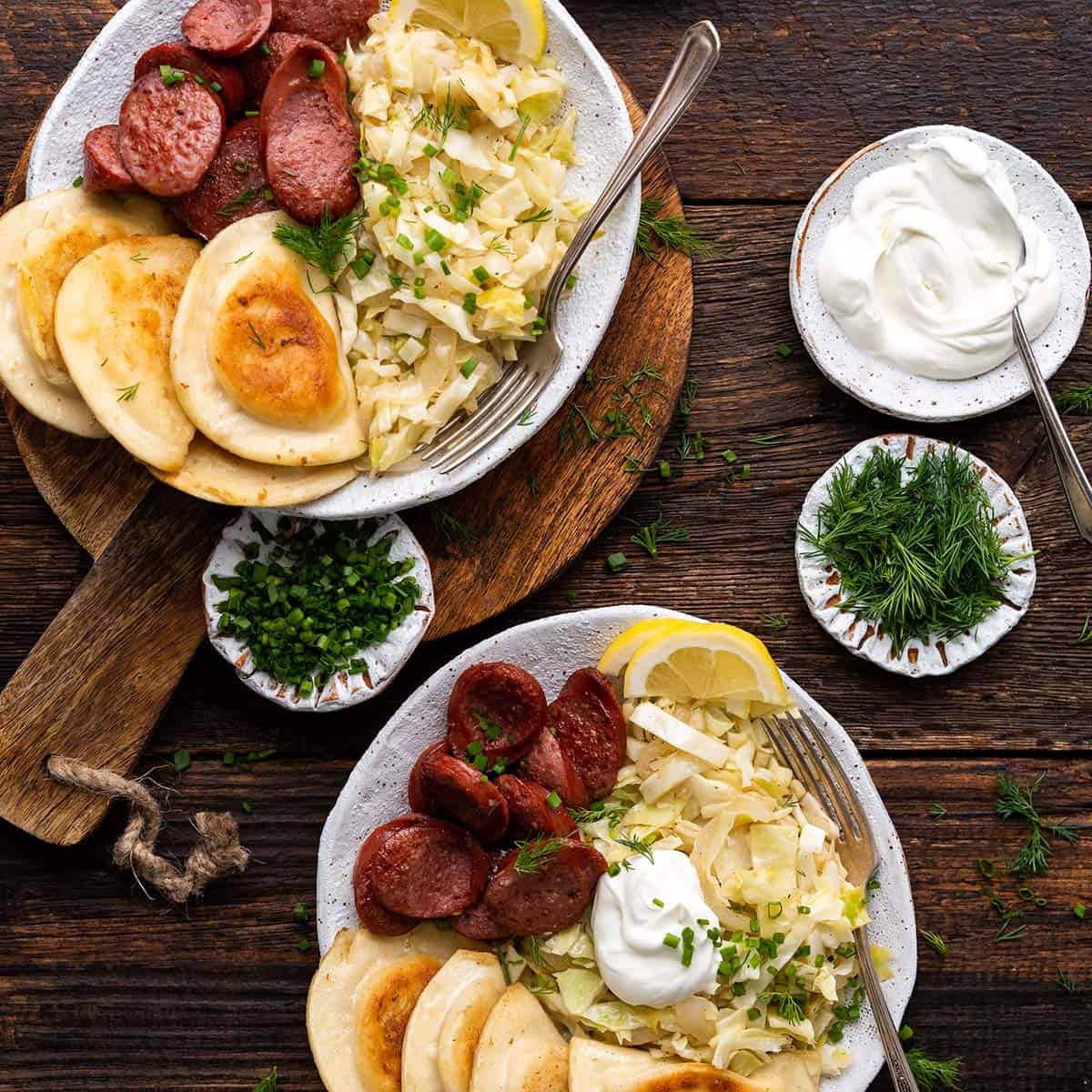 kielbasa and pierogi recipe featured image