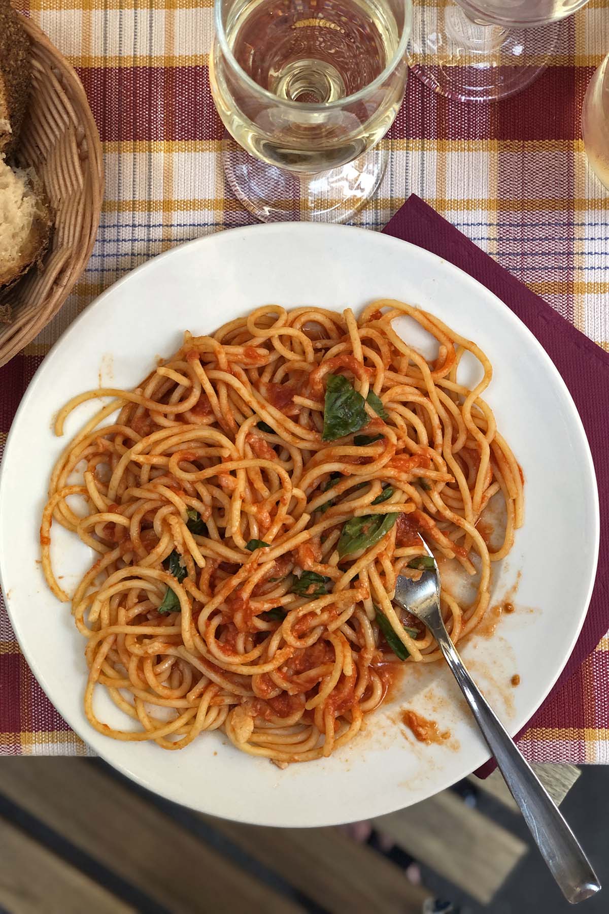 plate of spaghetti alla marinara in Rome Italy