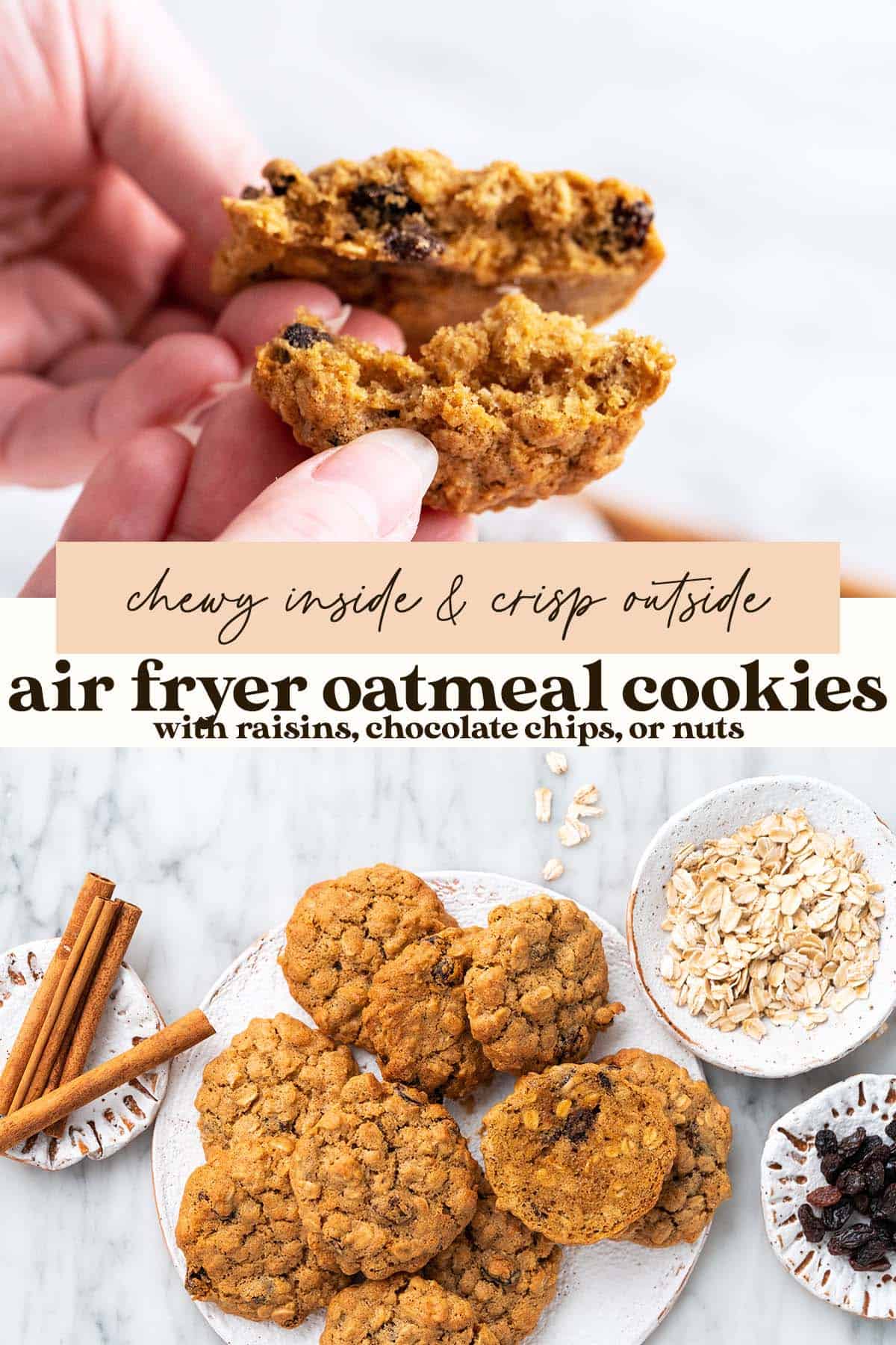 air fryer oatmeal cookies recipe pin