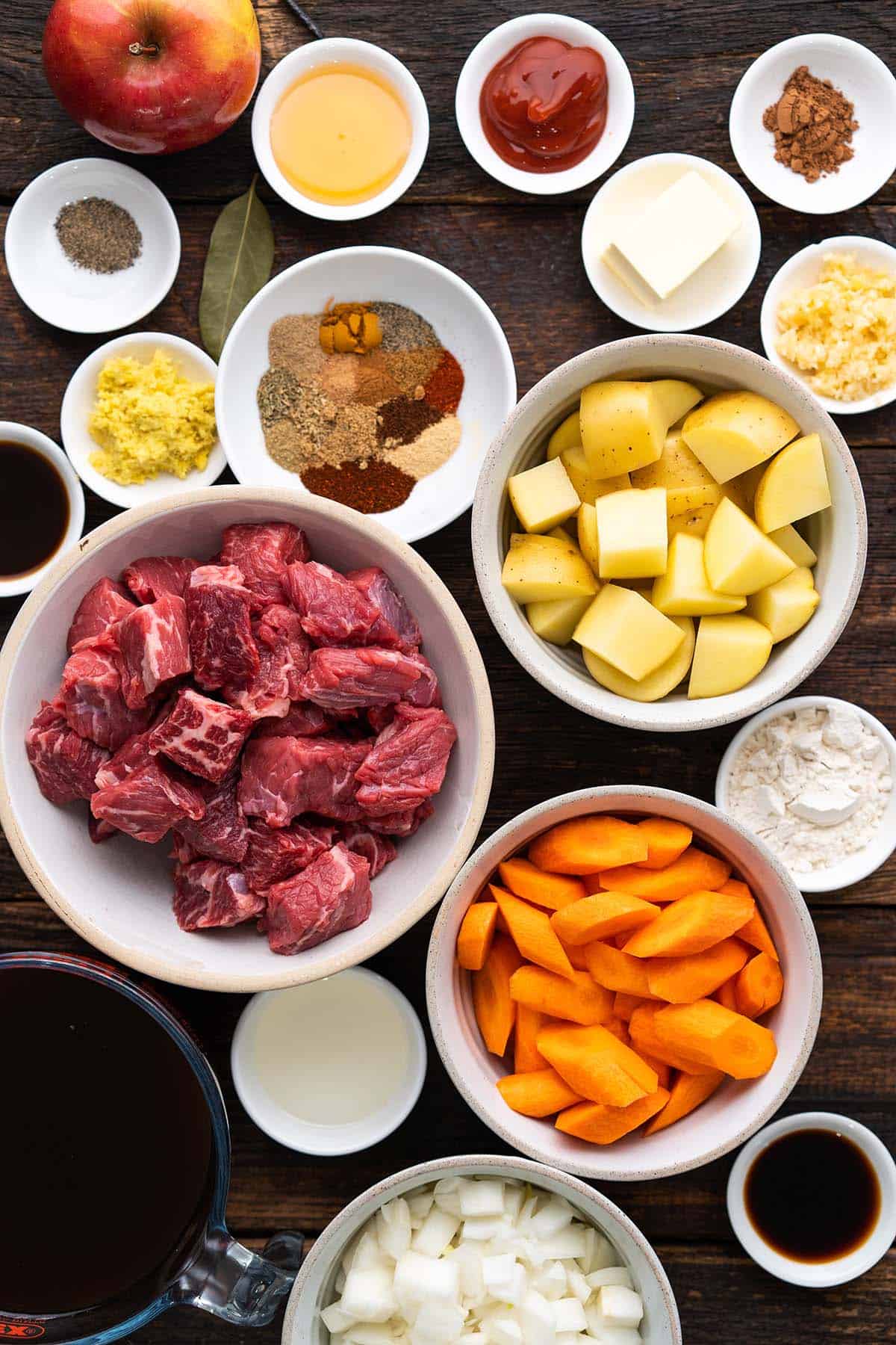 ingredients in homemade japanese beef curry recipe