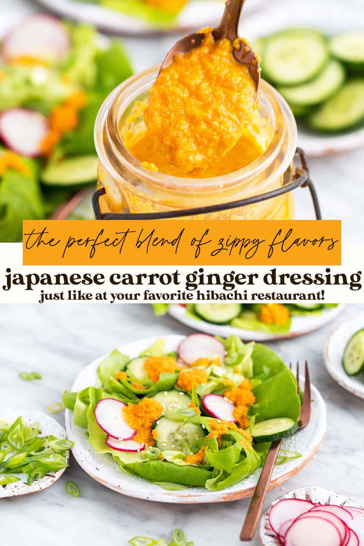 japanese carrot ginger dressing recipe pin