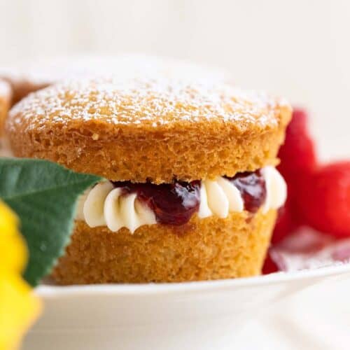 mini victoria sandwich with raspberry jam filling featured image