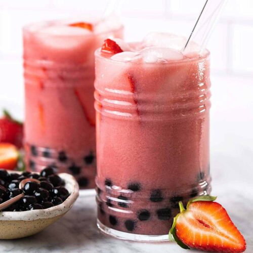 strawberry boba tea drink featured image