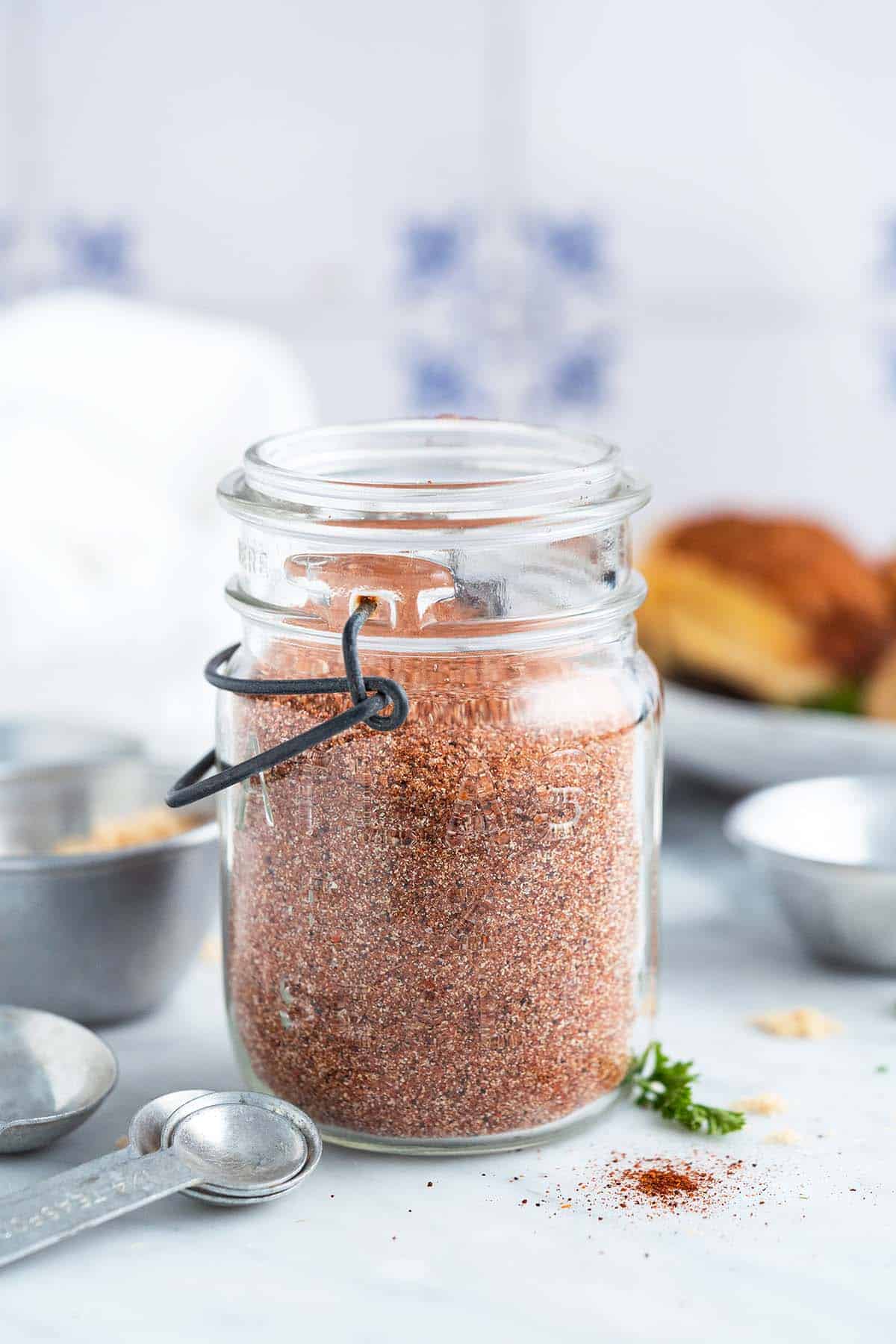 bbq seasoning in glass jar