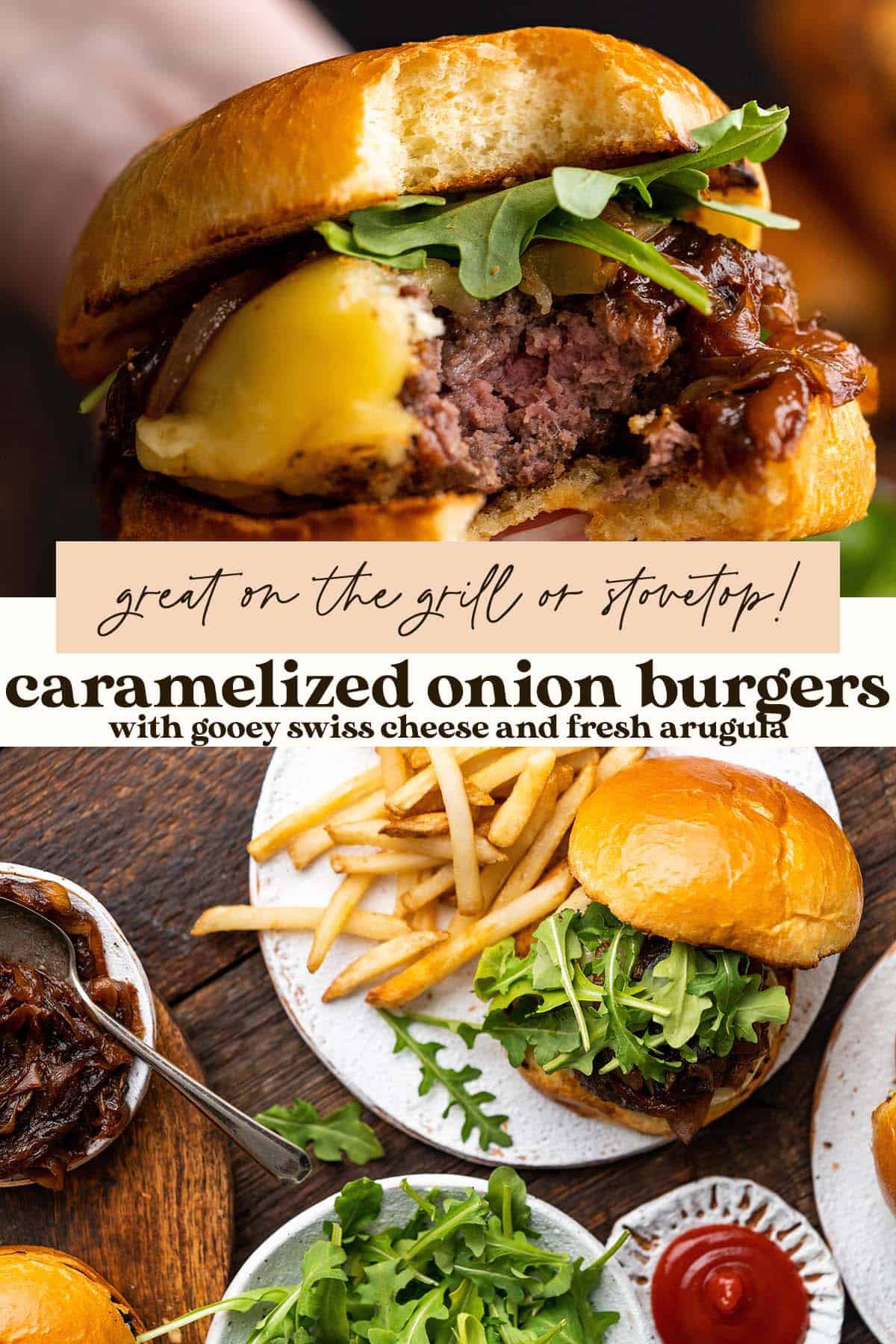caramelized onion burgers pin