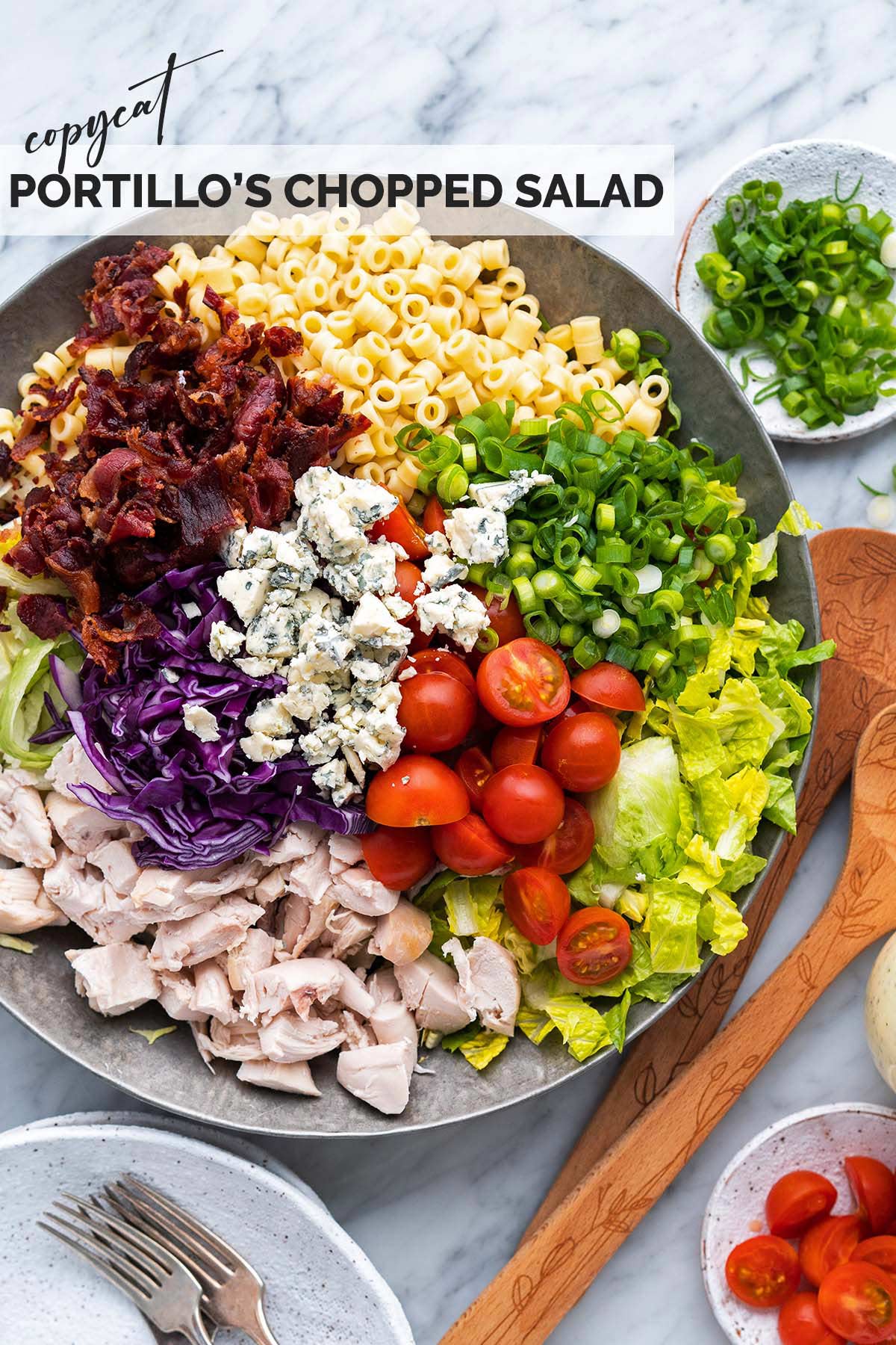 copycat portillos chopped salad recipe pin